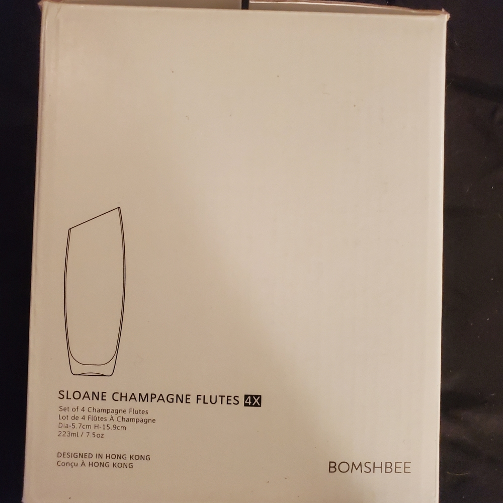 Bomshbee Champagne flutes x4